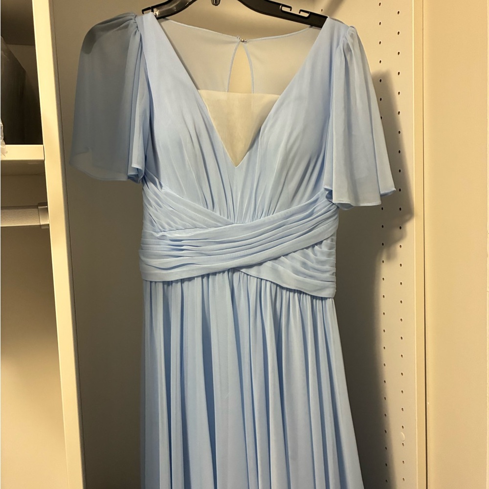 David's Bridal Light Blue Maxi Dress